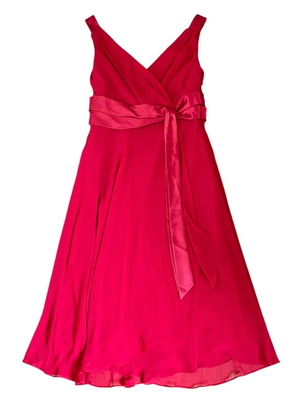 EVAN-PICONE Crimson Red Lined Chiffon Formal Cocktail  Valentine’s Dress Size 16